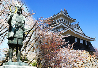 若き日の徳川家康像と浜松城