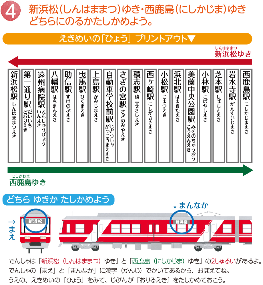 新浜松ゆき・西鹿島ゆきどちらにのるかたしかめよう