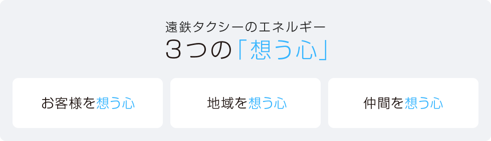 遠鉄タクシーのエネルギー 3つの「想う心」